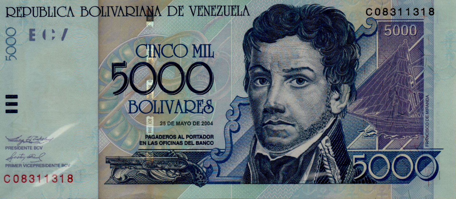 Venezuela 5000 2004 UNC P-84/c